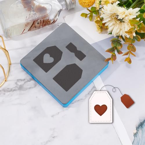 SUPERDANT Tea Bag Bookmark Leather Die Heart Shape Bookmark Decor Wooden Die Cutter Leathers Cutting Dies DIY Art Crafts Leathers Dies Cutter Leather Making Handmade Gifts for Man Woman - style: Tea bag