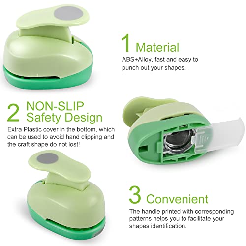 UCEC Paper Punches for Crafting, 1 Inch Craft Puncher, 6 Pcs Hole Punch | Shapes Cutters for Paper Craft Heart, Circle, Star, Butterfly, Maple Leaf, Flower Punch Sets for DIY Projects Scrapbook - style: 6 Diffrent Shapes Set 2