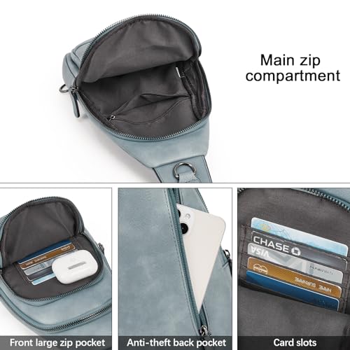 CLUCI Crossbody Bags for Women Men,Leather Sling Bag Cross Body Backpack for Woman Gifts for Women Birthday Unique - color: 0-7 Denim Blue