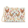 Chicken Rooster Keychain Coin Purse for Women, Small Change Pouch | Cute Floral Key Chain Purse, Mini Zipper Pocket, PU Leather, Travel Wallet for Girls, Coin Holder, Key Ring, Women Gifts - color: Chicken Rooster
