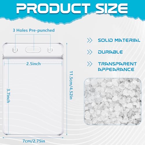 100 Pack Vertical ID Badge Holders, Clear Waterproof Plastic Card Holder - size: 100 Pack