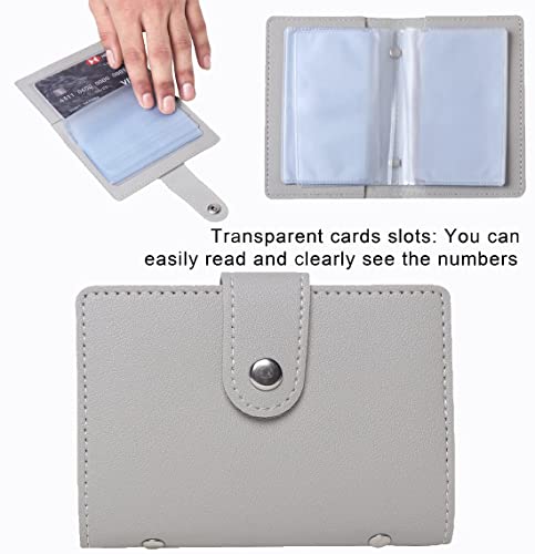 Stealodeal PU Leather Card Holder – Multi-Compartment Organizer for Debit/Credit/ATM Cards (Unisex Design) (Grey) - color: Grey