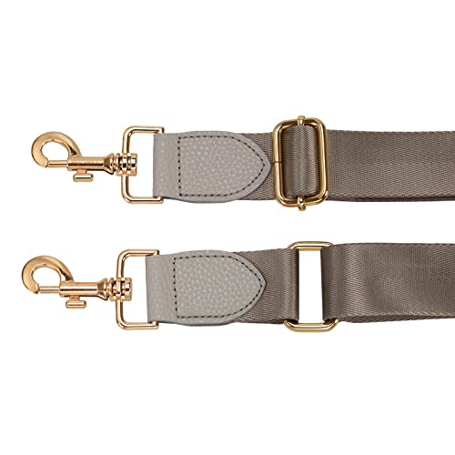 Allzedream Wide Purse Strap Replacement Crossbody Shoulder Bag Adjustable Leather Ends - color: Taupe Gold Leather