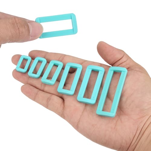 uxcell 16Pcs Plastic Rectangle Ring, Rectangle Slide Buckle, Webbing Belt Buckle Slide Loop for DIY Backpack Purse Strap - color: Sky Blue, size: 1 1/2"