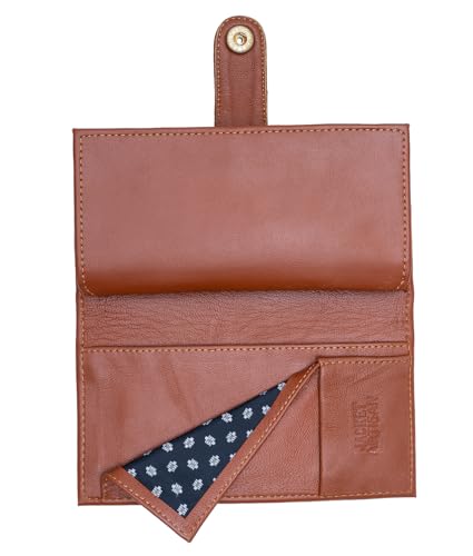 Women’s Genuine Leather Wallet – Slim Design with Secure Snap Multiple - Card Slots & Interior Zipper Pocket (Brown) - color: Brown