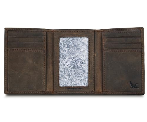 Eddie Bauer Men Signature Trifold Wallet - color: Embossed Leather - Tan