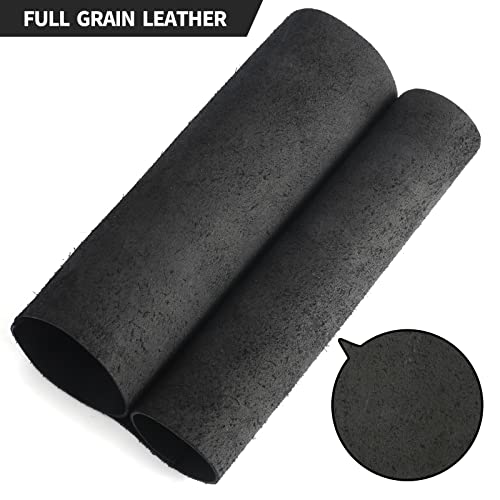 RingSun 24''X24'' Black Leather Sheets for Crafts (2mm), Full Grain Leather Tooling Leather - color: Black, size: 24''X24''