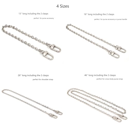 Xiazw Mini Copper Purse Chain Shoulder Crossbody Strap Bag Accessories Charm Decoration - color: Silver, size: 18''