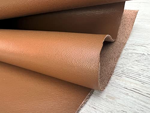 2 Pieces of Light Brown 14x20 Inch Genuine Leather Pieces Real Cowhide Full Grain Sheets for Crafting Leatherworking Leathercraft Repair Crafts Offcuts TPS13526 - color: 2 Pieces of 14x20 Inch (Light Brown)