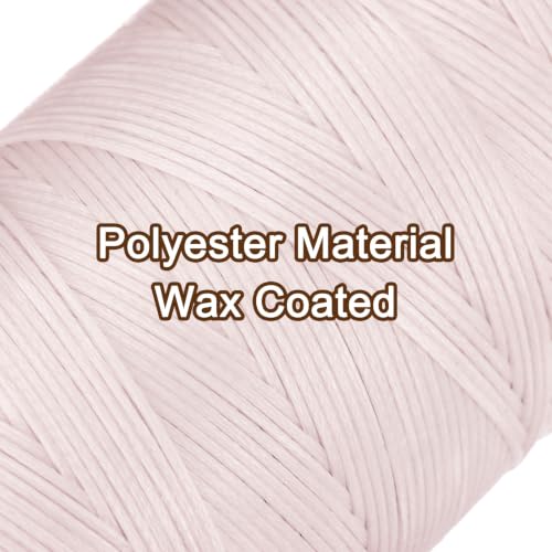 Uxcell 150D 0.8mm Flat Waxed Thread, 284 Yards, Polyester, Lotus Pink, Leather Sewing Waxed String - color: Lotus Pink