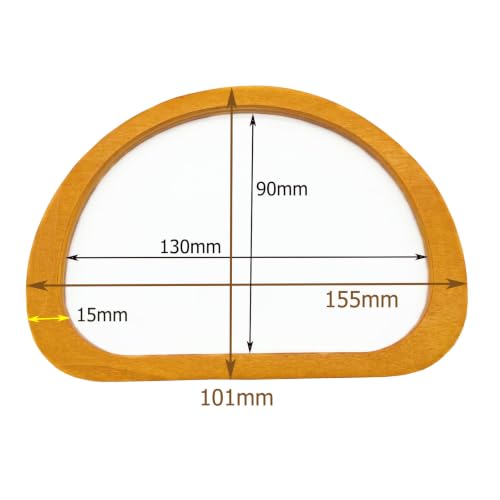 Model Worker 4PCS Wooden Oval Shaped Handles Replacement for Handmade Bag Handbags Purse Handles (Light Brown) - size: 4-7/8 ×7"