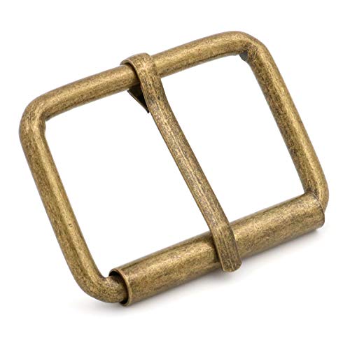 BIKICOCO Roller Buckle, 1-1/2'' x 1'' Heel Rolling Bar Buckles for Bags Leather Webbing Straps - color: Bronze X 20 Pcs