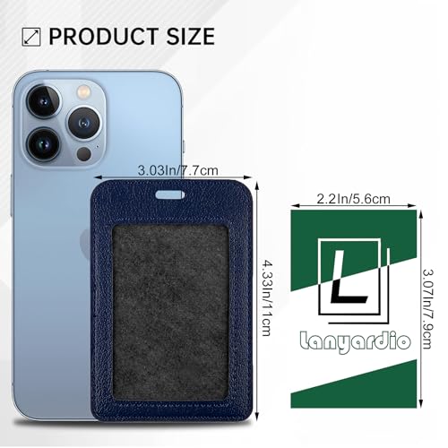 1 Pack Badge Holder, Leather ID Badge Holder with Window, ID Card Holder | Vertical ID Holder, ID Card Holder for Office Factory Nurses School Teacher Students - color: Blue, size: 1 Pcs