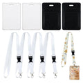 AUEAR, 4 Pack Sublimation Leather Work Card Badge Holder Blank with Lanyard for DIY Craft