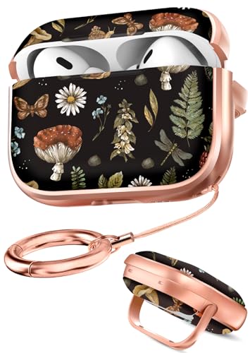 for AirPods Pro2/Pro Case with Safety Lock - Cute Cartoon for AirPods Pro1/2 Generation for Women Girls Fashion Stylish Mushroom Pattern Design Kawaii Girly Girlish Hard Protective Cover - color: Aesthetic Mushroom, size: for Airpods Pro 2/Pro