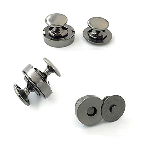 Sbest 20 Sets 18MM Coppery Strong Magnetic Button Clasps,Round Magnetic Snaps Bag Button Clasps Closure Purse Handbag with Washer Nickel DIY Craft Sets for Sewing (Beautiful Style 18mm, Gunmetal) - color: gunmetal, size: Beautiful style 18mm