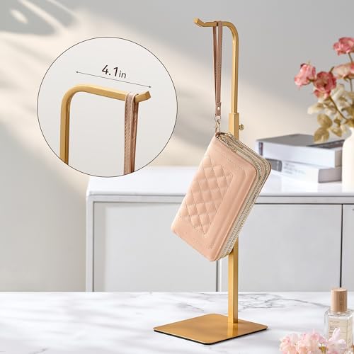niffgaff 4 Pack Adjustable Purse Holder: Handbag Display Stand, Hanger Rack for Bags, Purses and Wreaths, Tabletop Closet Desk Retail Vendor Display Stand, Gold - color: Gold