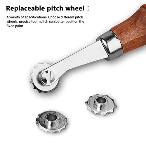 Overstitch Wheel Leather Craft Spacer Set with Four Wheels, DIY Design Punch Tool, Embossing System