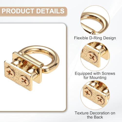 M METERXITY Metal Bag Connector, Purse Suspension Clasp with D Ring for Purse/DIY Crafts Hardware Accessories - color: Light Gold