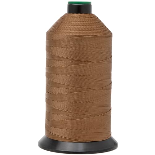 Extra Strong Bonded Nylon Thread #138 Tex135 – 16 OZ, 3000yds, Versatile Stitching Solution for Leather, Upholstery, Canvas Repair and More (Caramel) - color: Caramel, size: #138 Tex135 Tkt20