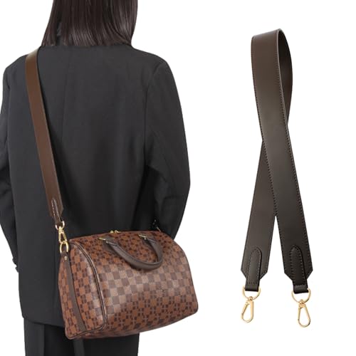jiesinlov Vachetta Leather Straps Crossbody Replacement Bag Shoulder Strap for Neverful Speedy Graceful Tote Handbag(W1.5in,L45.2in-Coffee) - color: W1.5in,l45.2in-coffee
