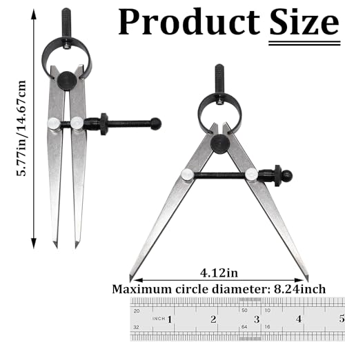Aienxn Adjustable Edge Creaser Wing Divider, DIY Leather Divider, Compass Drawing Tool, Rotating Craft Tool Leathercraft Compasses for Woodworking, Metalworking Geometry Drawing (4inch) - color: Black