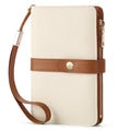 Small Wallet Women RFID Blocking Vegan Leather Slim Thin Bifold Credit Card Wallet Passport Holder Ladies Travel Wallet Mini Purse with Zipper Pocket - color: Beige Brown
