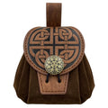 HiiFeuer Medieval Embossed Belt Pouch, Faux Leather Coin Dice Bag | Unisex, Halloween, Ren Faire, LARP,Drawstring Desig, pirate bag, Embossed Pattern,coin pouch,viking cosplay - color: Brown C