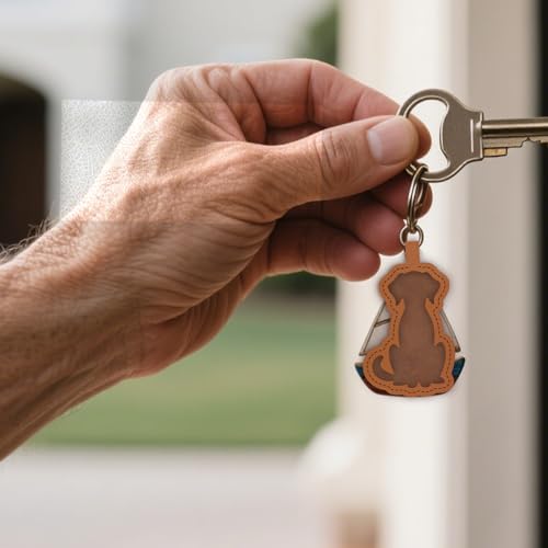 SUPERDANT Dog Keychain Leather Die Puppy Pendant Keychains Decor Wooden Die Cutter Leathers Cutting Dies DIY Art Crafts Leathers Dies Cutter Leather Making Handmade Gifts for Man Woman Dog Lover - style: Puppy Keychain