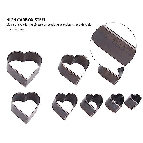 8Pcs Leather Punching Die Set Heart Shapes Hollow Punching Tool | Leather Craft Hollow Cutter Puncher Cutting Tool for DIY Cutter Craft - color: #7