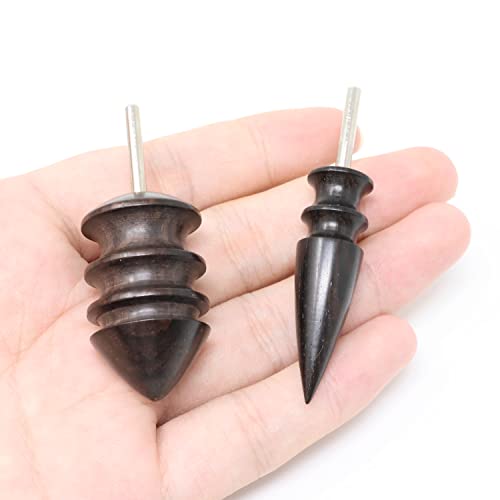 Honbay 2PCS Sandal Wood Leather Edge Burnisher Tool Leather Slicker Tool Leather Burnishing Tool Pointed Tip Leather Slicker for Rotary Tools