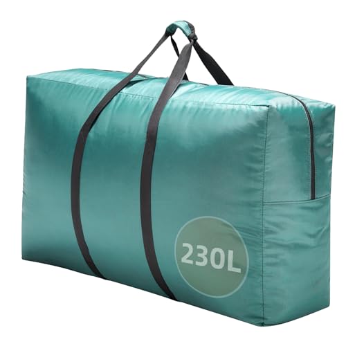 Extra Large travel duffel bag with Strong Handles, 230L Waterproof duffel bag, Durable Zippers, Extra Large Storage Totes for Space Saving and Moving Supplies, Green - color: Green, size: XXL -43.3″ × 13.8″ × 23.6″
