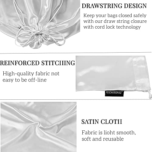12 Pack Dust Bags for Handbags Storage Silk Cloth Bag With Drawstring Travel Storage Pouch for Handbag Purse Shoes Boots - color: 2 PCS White, size: 23.6 × 19.6 inches