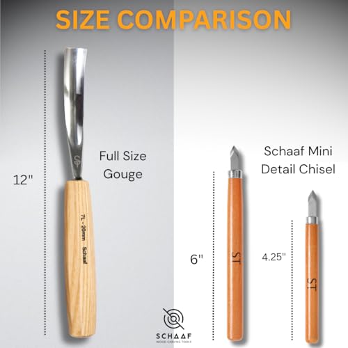 Schaaf Wood Carving Tools 12-pc Wood Chisel Set with Gouges, Hand Sharpened | Professionally sharpened carving chisels for beginners, sculpture and relief carving, ergonomic handles, tutorials included - color: Professionally Sharpened 12 Piece Set
