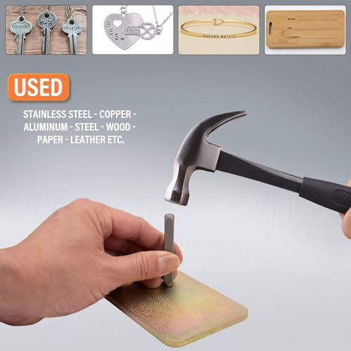 Metal Letter Punch Set(3/16”) 5mm,36PC Steel Number and Letter Stamp Set,Stamping Tool Set kit for Imprinting Metal, Plastic, Wood, Leather. - size: 3/16" 5mm