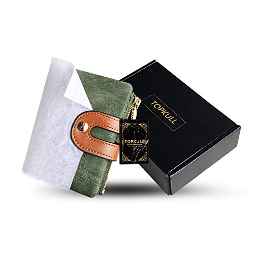 YOTOO Womens Wallets Bifold Leather Small Wallets for Women Mini Rfid Thin(green)