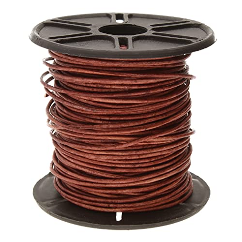 The Beadsmith Leather Cord – Dyed Antique Red Brown– 1mm Spool – 25 Yards/22.86 Meters – Indian Leather Thong Ideal for Braiding, Beading, Necklaces, Fine Lacing, Hair Accessories & DIY Jewelry Making - size: 1mm, style: Dyed Antique Red Brown – 25 Yards
