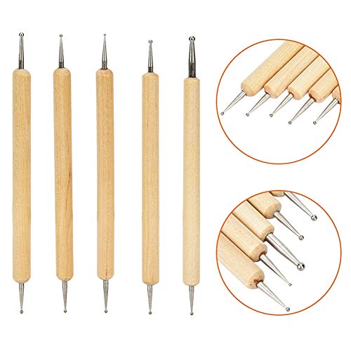 Embossing Tools for Metal Craft,Leather Tracing Tool,Leather Carving Tools,Leather Embossing Tools 8Pcs DIY Handmade Leather Craft Carving Tool Spoon Double Head Point Drill Pen Kit Set