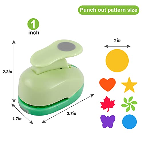 UCEC Paper Punches for Crafting, 1 Inch Craft Puncher, 6 Pcs Hole Punch | Shapes Cutters for Paper Craft Heart, Circle, Star, Butterfly, Maple Leaf, Flower Punch Sets for DIY Projects Scrapbook - style: 6 Diffrent Shapes Set 2