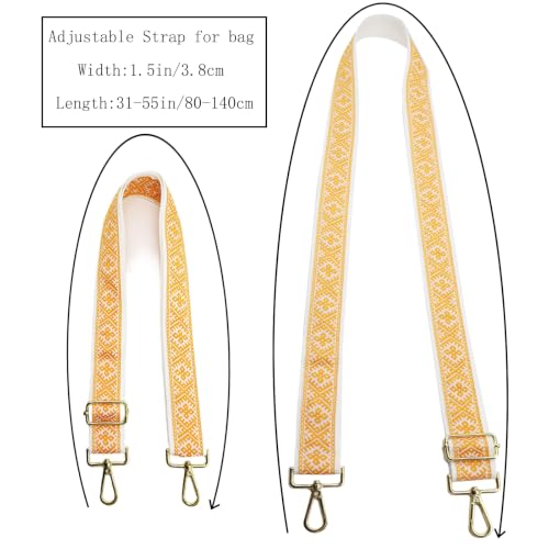 Purse Strap Bag Straps 1.5" Wide Adjustable Replacement Long Crossbody for Thick Shoulder Bags Canvas Handbags - color: Gold Hardware-1206-red