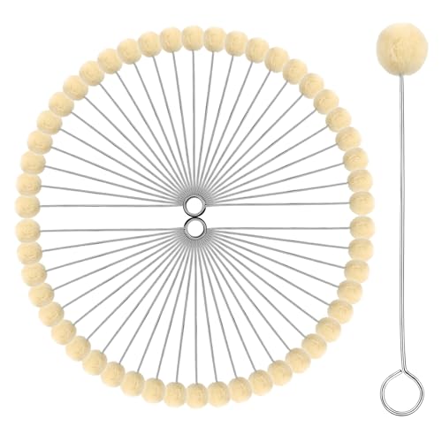 50PCS Wool Daubers,Wool Daubers Ball Brush Leather Dye Dauber for Leather Dyeing,Wool Applicator with Metal Handle for DIY Crafting and Leather Care - size: 50PCS
