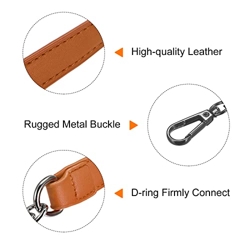 uxcell Purse Chain Strap, 39" Leather Iron Flat Chain Strap Handbag Chains Purse Handles Shoulder Replacement Strap (Brown Strap Grey Chain) - color: Brown, Grey, size: 39"