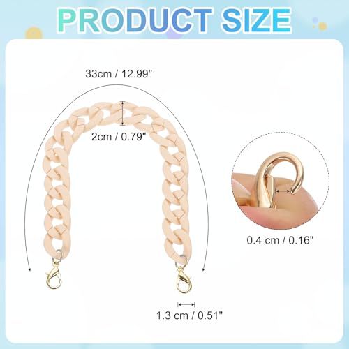 PATIKIL 15" Acrylic Purse Chain Acrylic Chain Linking Rings Apricot - color: Matte Apricot