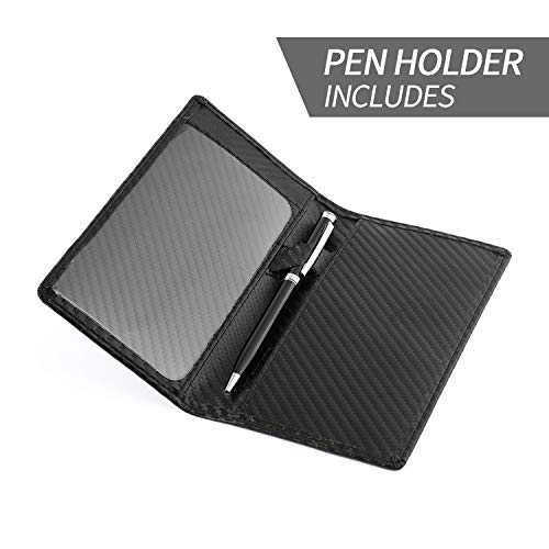 Leather Checkbook Cover for Men Women RFID Blocking by GNEGNI - color: Weaved Black