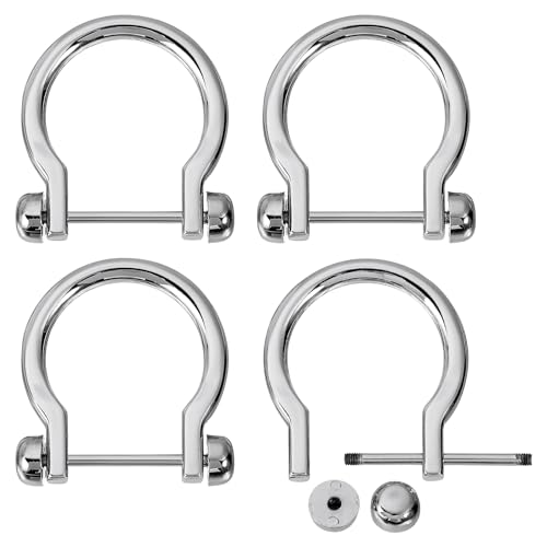 uxcell D-Rings Screw in Shackle, Zinc Alloy Horseshoe U Shape D Ring Buckles for Purse DIY Leather Craft - color: Silver, size: 0.89 Inch