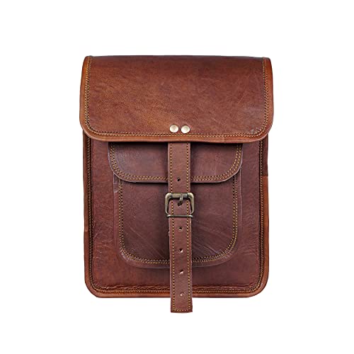 11 inch Small Crossbody Shoulder Genuine Leather iPad/Tablet Vintage Messenger Bag For 10.5 inch iPad Pro for Women & Men - style: Retro