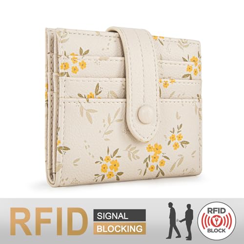 Montana West X Wrangler Womens Small Wallet Bifold Cute Wallet for Girls RFID Money Organizers with Zipper Coin Pocket - color: Beige-Floral