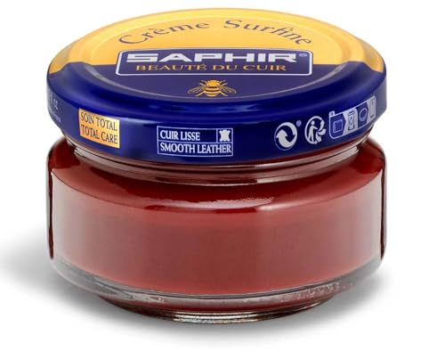 SAPHIR Creme Surfine Pommadier Shoe Polish - Beeswax Cream for Leather Products - color: Mahogany, size: 50 ml