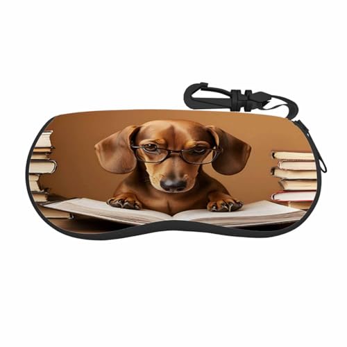 IBILIU Eyeglasses Case Circuit Board Ultra Light Neoprene Sunglasses Case,Soft Reading Glasses Case For Women Men - color: Dachshund