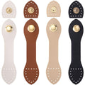 Joez Wonderful Leather Snap Buckles Snap Button Closure, Sew On Leather Purse Closure Fasteners for Purse Wallet Bags - color: Black, Light Brown, White, Khaki (Long)